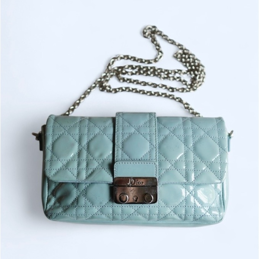 Dior Quilted Blue Shoulder Bag